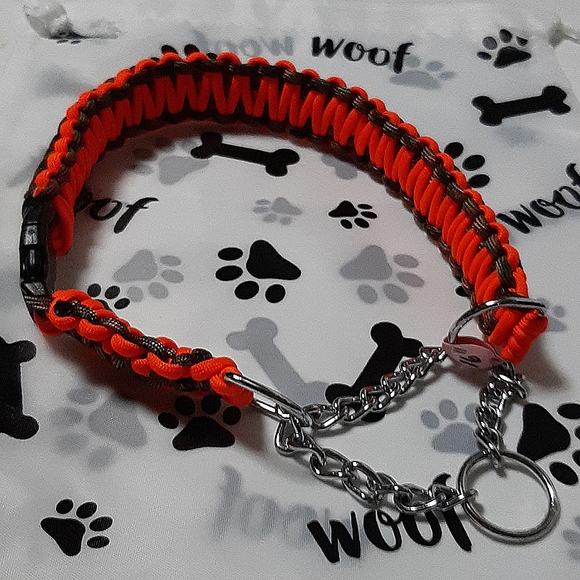 Paracord Dog Collar King Cobra Weave Martingale Training w/YKK Buckle 16" - Picture 3 of 4